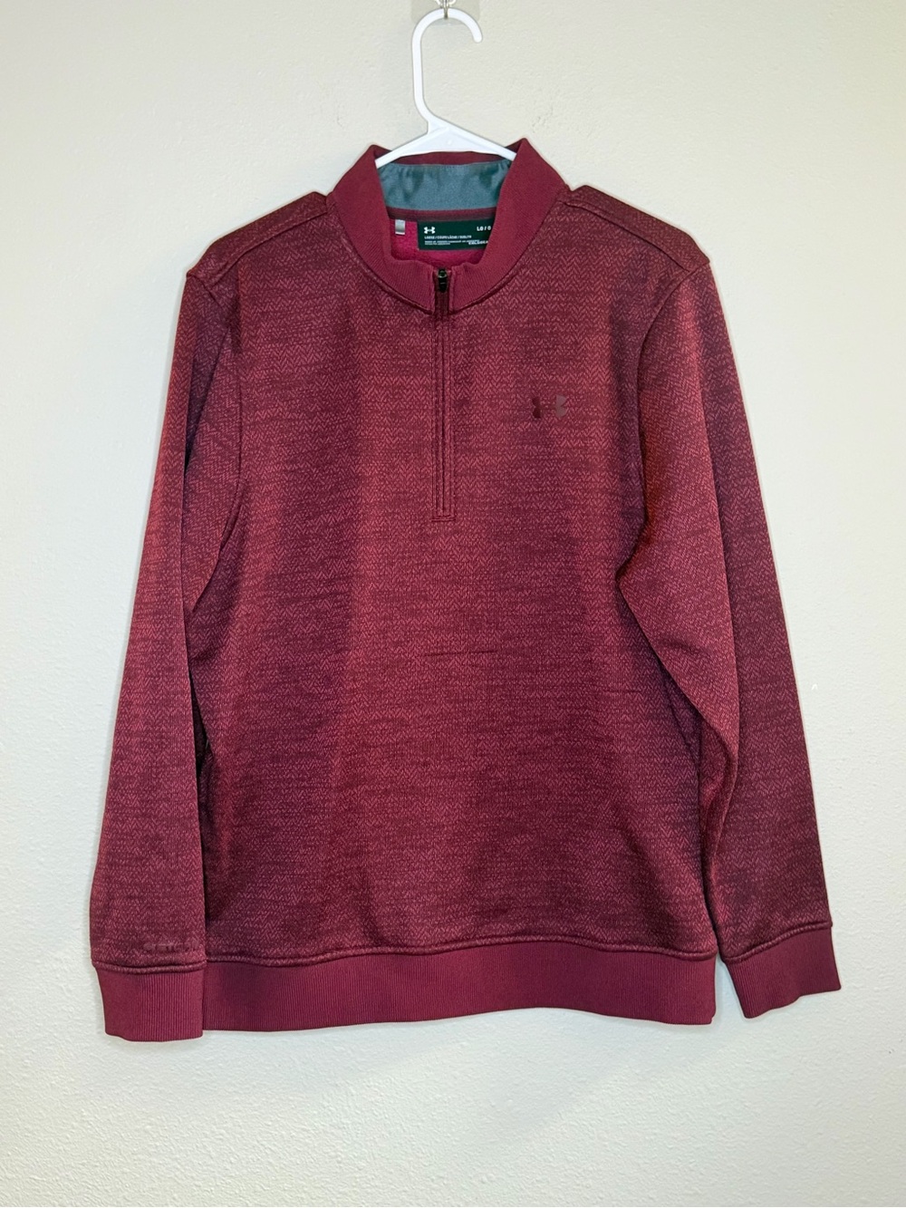 Under Armour ColdGear Men's Golf 1/4 Zip Mock Neck Pullover Burgundy Large